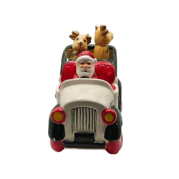 Vintage Santa Driving Reindeers Music Box, Christmas Music Box - Picture 2 of 11